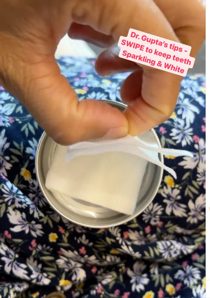 👩🏻‍⚕️ Dr. Gupta swiping after a cup of tea 🍵 and showing us how awesome Aloha Tooth Swipes are! Leaves your mouth with that aaah so fresh feeling like you just brushed your teeth! 🪥 😃